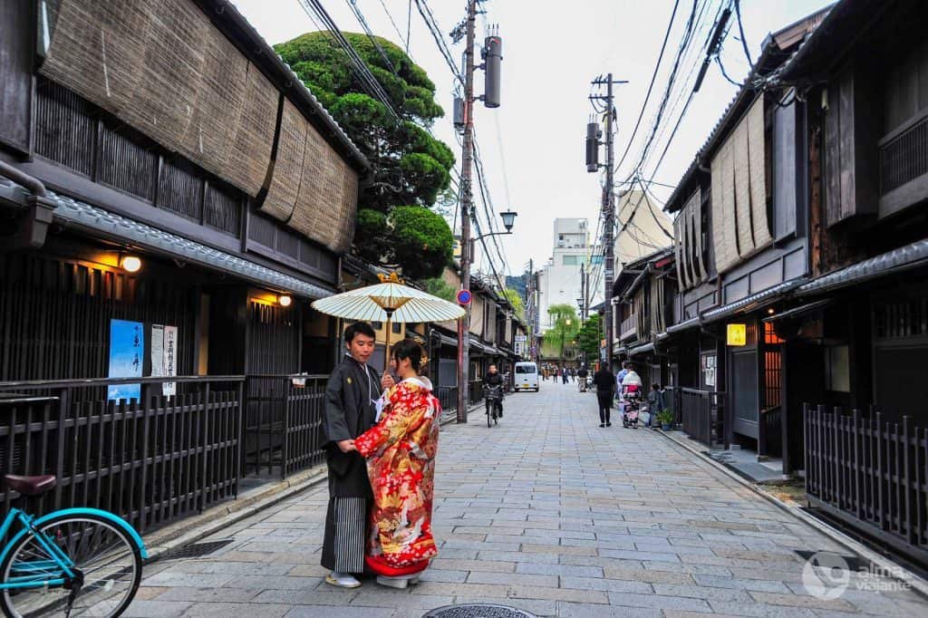 Pareja japonesa en Gion, Kioto