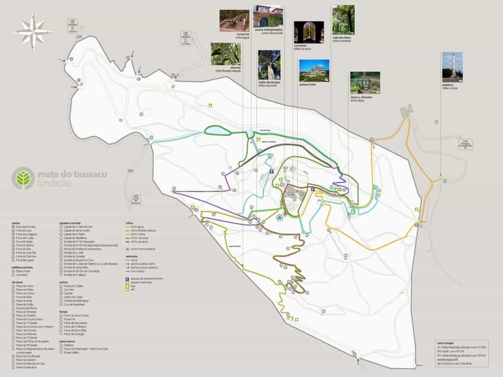 Mapa en Mata do Bussaco