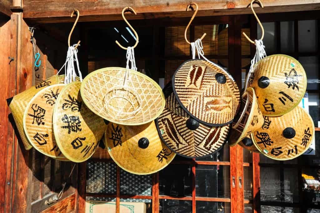 Sombreros en una tienda Ogimachi