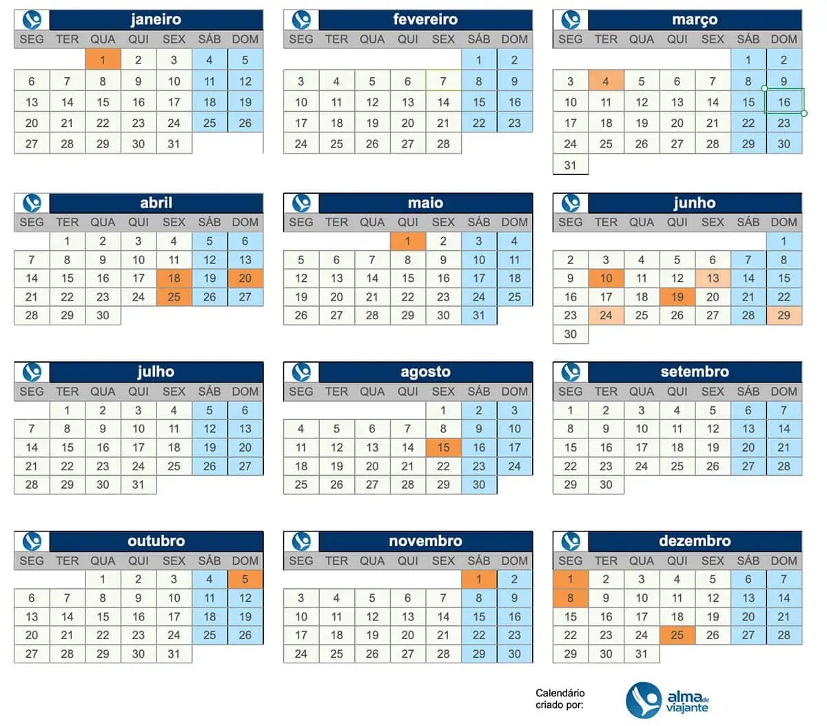 Calendario Vacaciones Portugal 2025