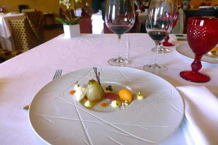 Postre: berenjenas con helado y mermelada de calabaza