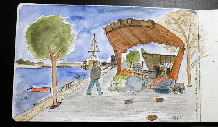 Croquis del puerto pesquero de Cantareira, Porto