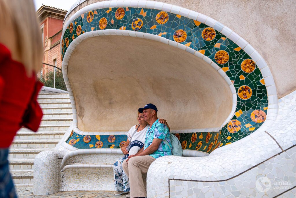 Turistas en el Parque Güell, Barcelona