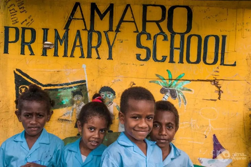 Escuela en la isla Lelepa
